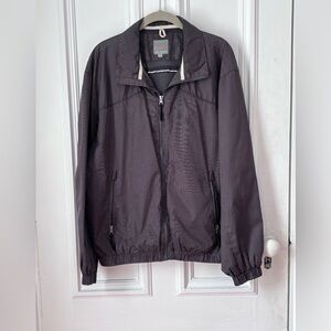 Men’s Golf Bellissimo Grey Stripe Lined Zip Front Golf Jacket/Windbreaker Large